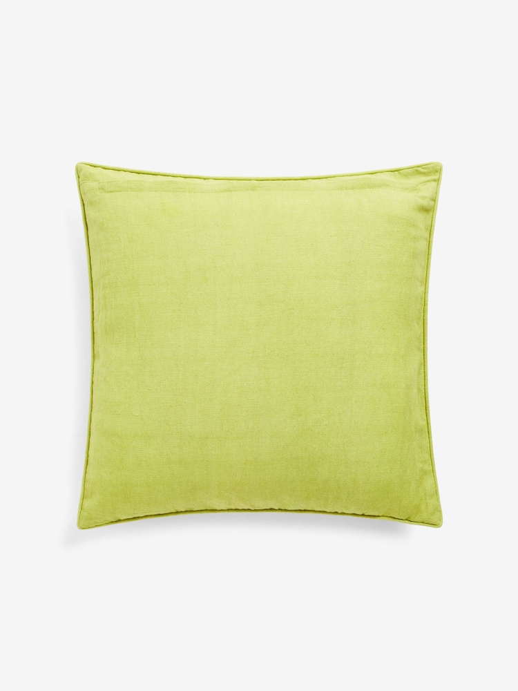 Nina Campbell Green Tree Fern Corded Leaves Cushion - Image 6 of 6