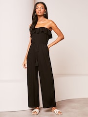 Lipsy Black Jersey Bandeau Holiday Shop Jumpsuit - Image 1 of 4
