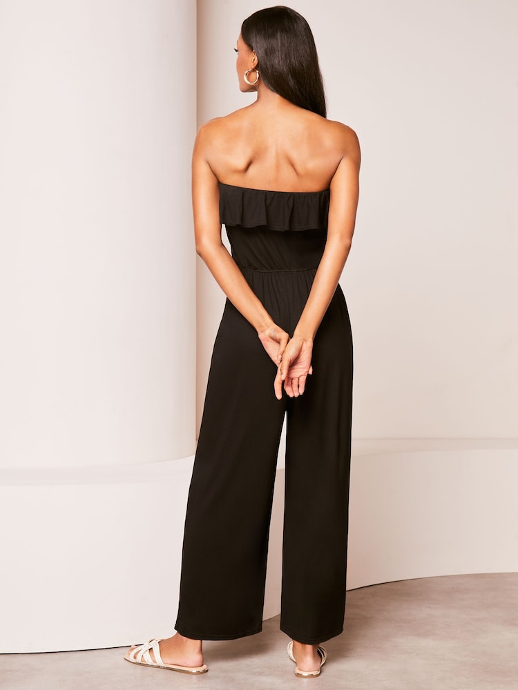 Lipsy Black Jersey Bandeau Holiday Shop Jumpsuit - Image 2 of 4