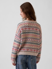 Gap Fair Isle Oversized Crew Neck Jumper (4-13yrs) - Image 2 of 5