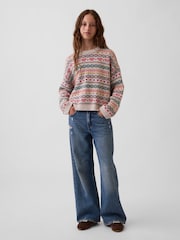 Gap Fair Isle Oversized Crew Neck Jumper (4-13yrs) - Image 3 of 5