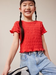 Red Textured Top (3-16yrs) - Image 1 of 8