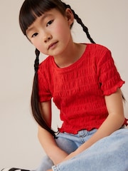 Red Textured Top (3-16yrs) - Image 3 of 8