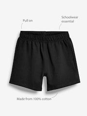 Negro - Pantalones cortos escolares de punto de algodón 100% (3-16 años) - Imagen 4 de 4