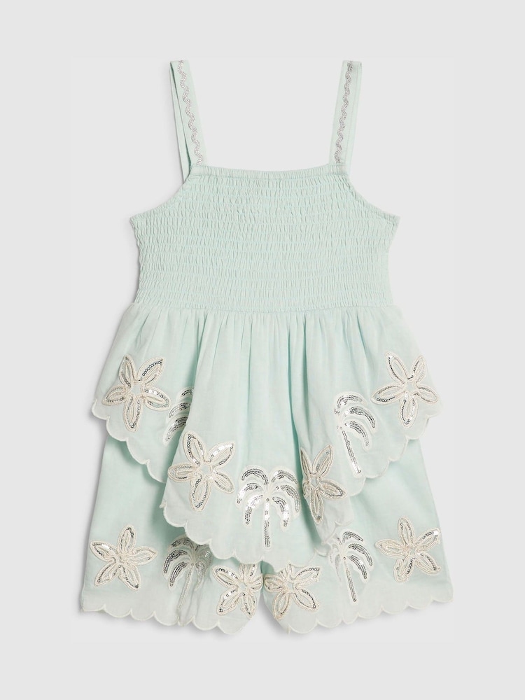 River Island Mint Green Embelished Hanky Hem Top & Skirt Set - Image 1 of 5 River Island Mint Green Embelished Hanky Hem Top & Skirt Set - Image 1 of 5