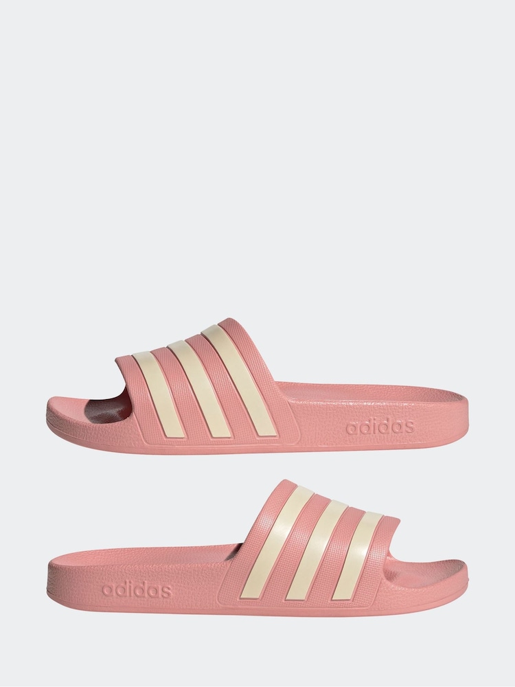 adidas Pink Adilette Aqua Sliders - Image 5 of 8