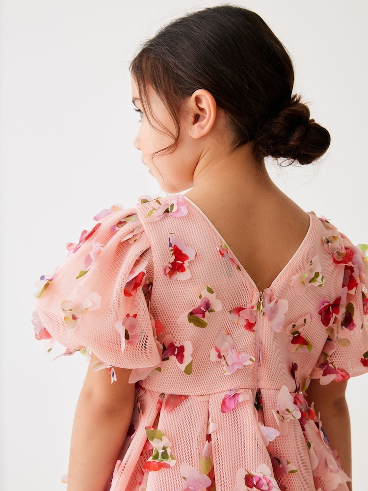 Baker by Ted Baker Pink 3D Butterfly Dress - Image 5 of 10