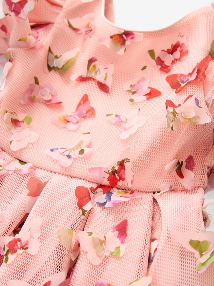 Baker by Ted Baker Pink 3D Butterfly Dress - Image 9 of 10