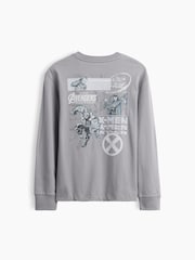 Gap Grey X-Men Marvel Relaxed Graphic Long Sleeve T-Shirt (4-13yrs) - Image 2 of 3