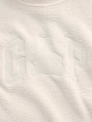 Gap Cream Sherpa Oversized Mock Neck Logo Sweatshirt (4-13yrs) - Image 4 of 5