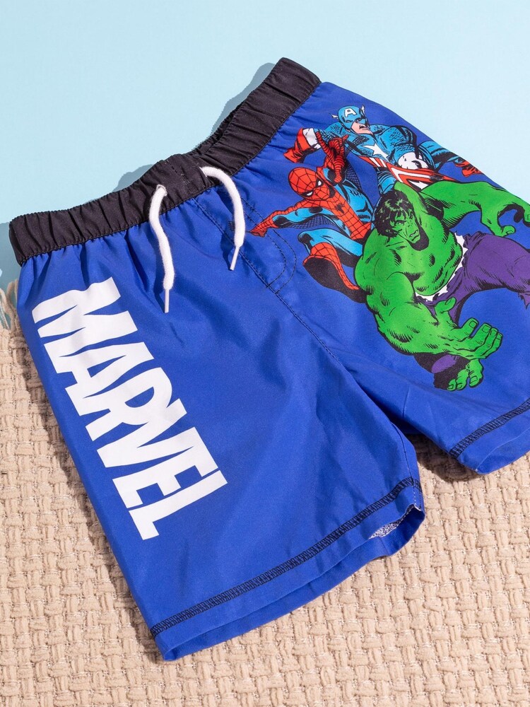 Vanilla Underground Blue Marvel Spiderman, Captain America and Hulk Swim Shorts - Image 1 of 6