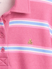 Rosa gestreift - Gap weit geschnittenes Oversized-Polo-Sweatshirt (4–13Jahre) - Bild 4 von 5