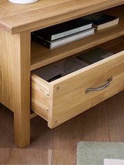 Laura Ashley Oak Milton 1 Drawer Corner TV Stand - Image 5 of 9