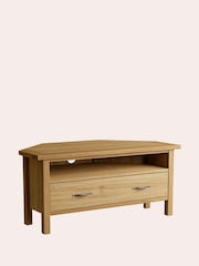 Laura Ashley Oak Milton 1 Drawer Corner TV Stand - Image 7 of 9