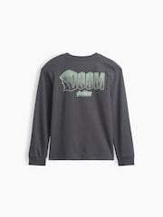 Gap Charcoal Dr Doom Marvel Relaxed Graphic Long Sleeve T-Shirt (4-13yrs) - Image 2 of 3