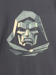 Gap Charcoal Dr Doom Marvel Relaxed Graphic Long Sleeve T-Shirt (4-13yrs) - Image 3 of 3