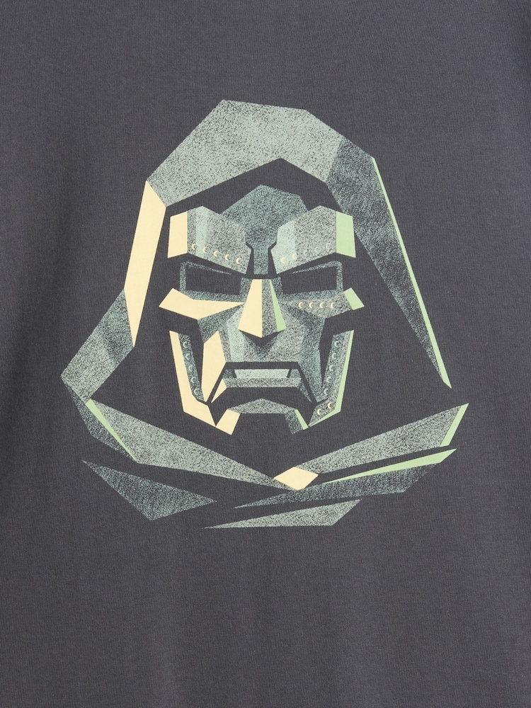 Gap Charcoal Dr Doom Marvel Relaxed Graphic Long Sleeve T-Shirt (4-13yrs) - Image 3 of 3 Gap Charcoal Dr Doom Marvel Relaxed Graphic Long Sleeve T-Shirt (4-13yrs) - Image 3 of 3
