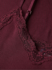 Superdry Port Redd Essential Lace Trim 100% Cotton Camisole - Image 5 of 5