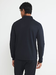 River Island Navy Blue Slim Fit Pique Pocket Overshirt - Image 3 of 4