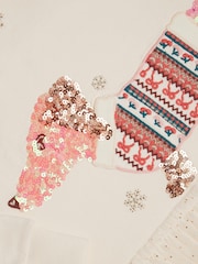 Monsoon Cream Sequin Sausage Dog Christmas Sweatshirt - Image 2 of 2