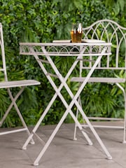 Charles Bentley Grey Garden Wrought Iron Feminine Bistro Set - Image 2 of 6