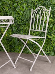 Charles Bentley Grey Garden Wrought Iron Feminine Bistro Set - Image 3 of 6