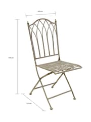 Charles Bentley Grey Garden Wrought Iron Feminine Bistro Set - Image 5 of 6