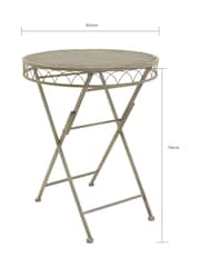 Charles Bentley Grey Garden Wrought Iron Feminine Bistro Set - Image 6 of 6