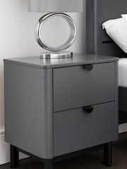 Julian Bowen Grey Chloe 2 Drawer Bedside Table - Image 1 of 7