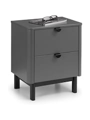 Julian Bowen Grey Chloe 2 Drawer Bedside Table - Image 4 of 7