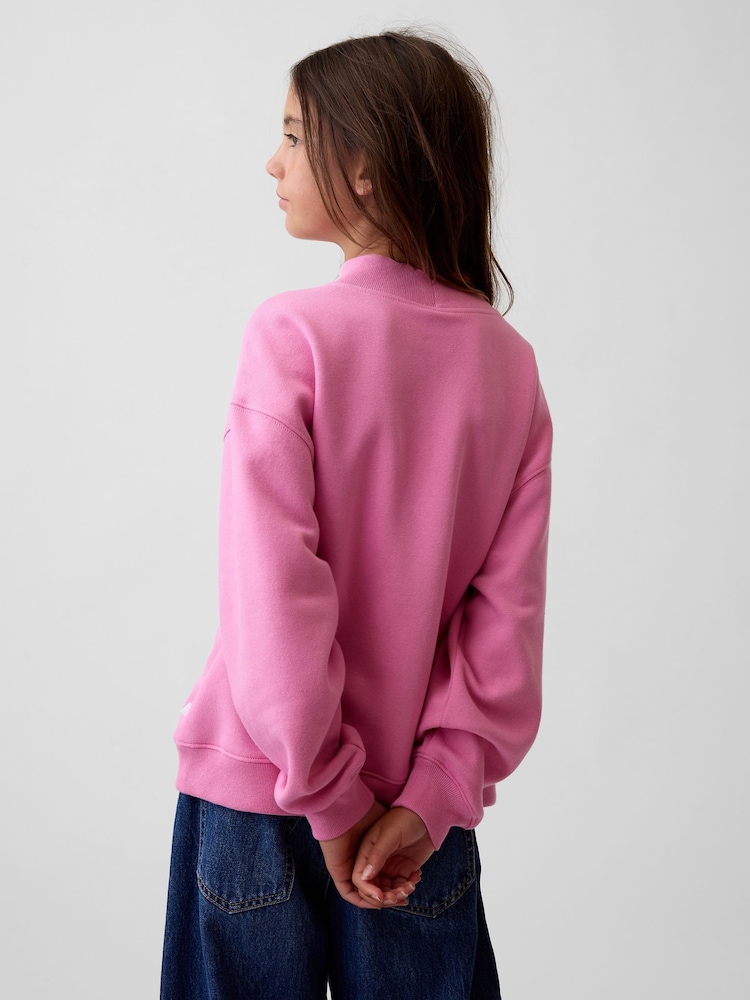 Gap Pink Vintage Soft Oversized Mock Neck Logo Sweatshirt (4-13yrs) - Image 2 of 5 Gap Pink Vintage Soft Oversized Mock Neck Logo Sweatshirt (4-13yrs) - Image 2 of 5