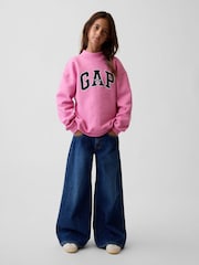 Gap Pink Vintage Soft Oversized Mock Neck Logo Sweatshirt (4-13yrs) - Image 3 of 5