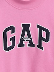 Gap Pink Vintage Soft Oversized Mock Neck Logo Sweatshirt (4-13yrs) - Image 4 of 5