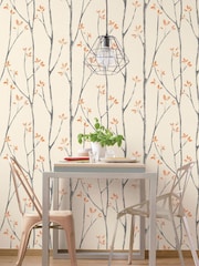 Urban Walls Orange Scandi Tree Wallpaper - Image 2 of 4
