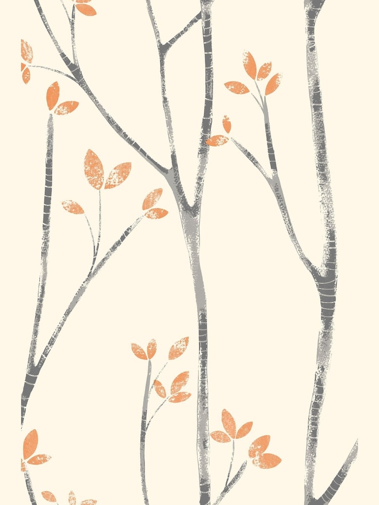 Urban Walls Orange Scandi Tree Wallpaper - Image 4 of 4