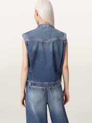 AllSaints Blue Mav Stud Waistcoat - Image 4 of 6