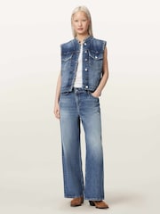 AllSaints Blue Mav Stud Waistcoat - Image 5 of 6