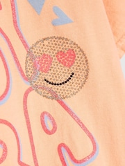 River Island Orange Sassy Era Smile T-Shirt - Image 3 of 4