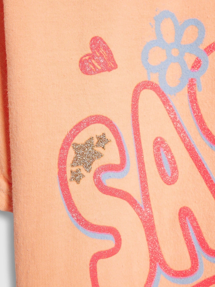 River Island Orange Sassy Era Smile T-Shirt - Image 4 of 4