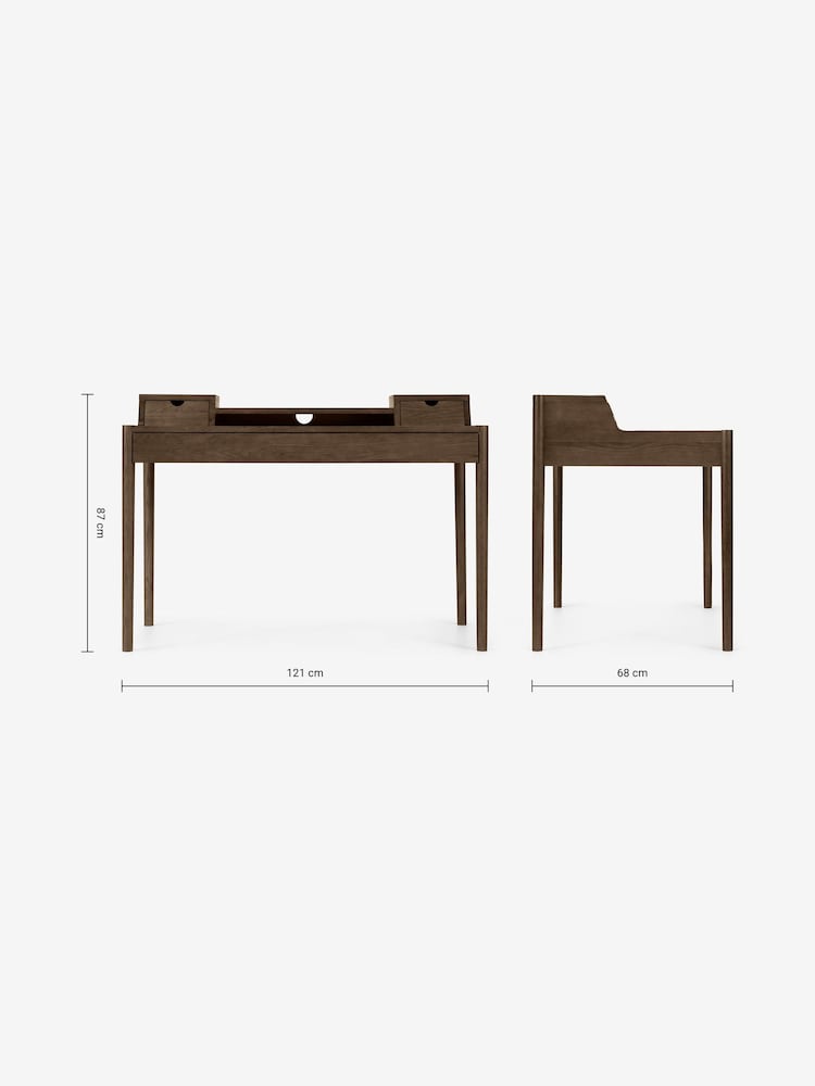 MADE.COM Dark Stain Oak Leonie Wide Office Desk - Image 3 of 3