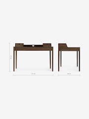 MADE.COM Dark Stain Oak Leonie Wide Office Desk - Image 5 of 6
