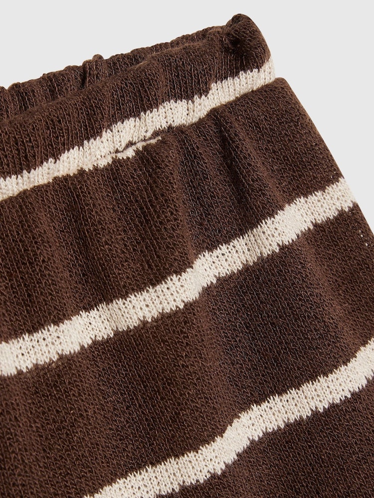 River Island Brown Stripe Textured Tie Top & Shorts Set - Image 5 of 5 River Island Brown Stripe Textured Tie Top & Shorts Set - Image 5 of 5