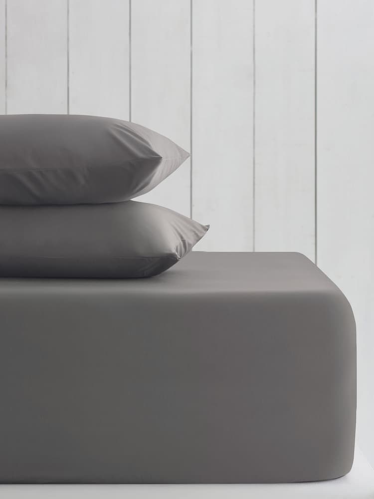 Grey Charcoal Cotton Rich Extra Deep Fitted Sheet - Image 1 of 2 Grey Charcoal Cotton Rich Extra Deep Fitted Sheet - Image 1 of 2