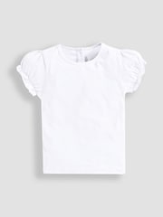 JoJo Maman Bébé White Pretty T-Shirt - Image 4 of 6