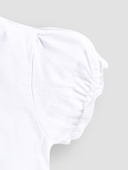 JoJo Maman Bébé White Pretty T-Shirt - Image 6 of 6