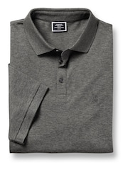 Charles Tyrwhitt Grey Marl Short Sleeve Cotton Tyrwhitt Pique Polo Shirt - Image 3 of 5