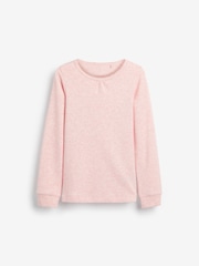 Pink/White 2 Pack Long Sleeved Thermal Tops (2-16yrs) - Image 2 of 4