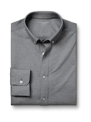 Charles Tyrwhitt Grey Four Way Stretch Button Down Jersey Shirt - Image 4 of 6