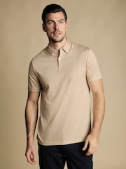 Charles Tyrwhitt Pink Cotton Tencel Tyrwhitt Cool Polo Shirt - Image 1 of 5