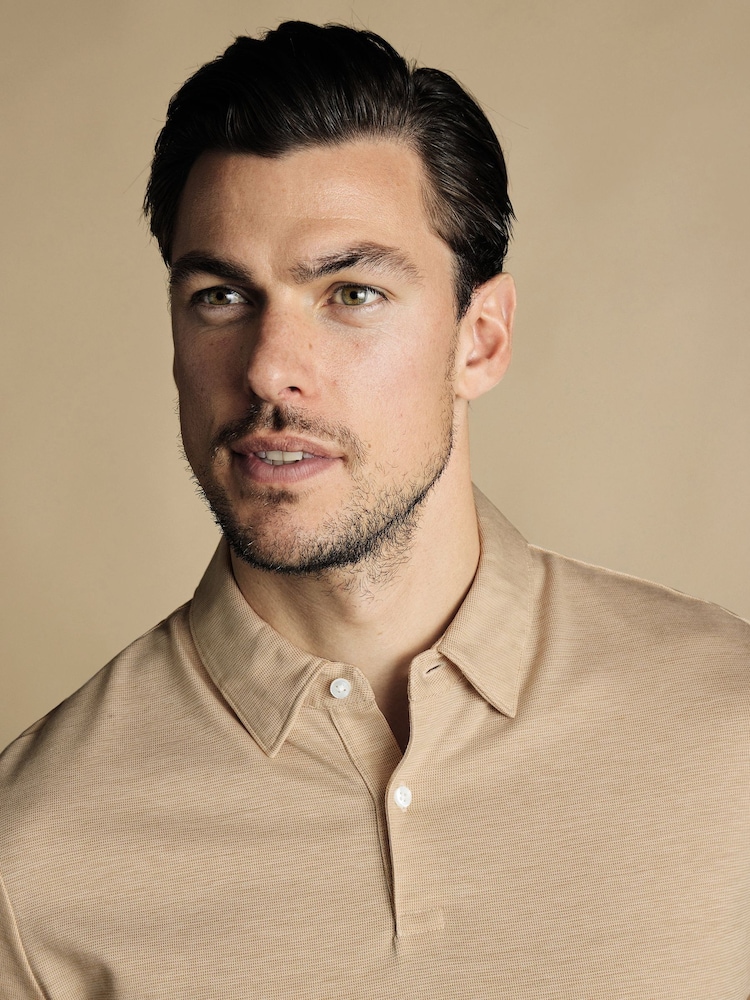 Charles Tyrwhitt Pink Cotton Tencel Tyrwhitt Cool Polo Shirt - Image 2 of 5